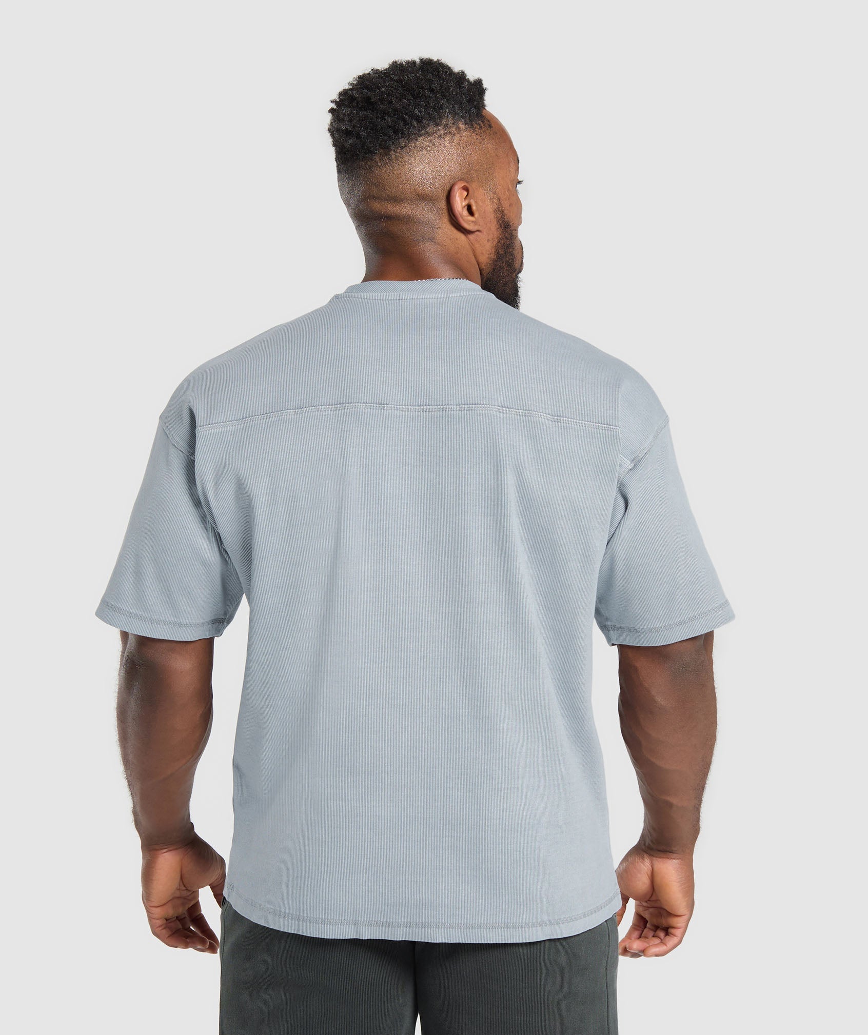 Heavyweight Rib Short Sleeve Crew - Denim Grey