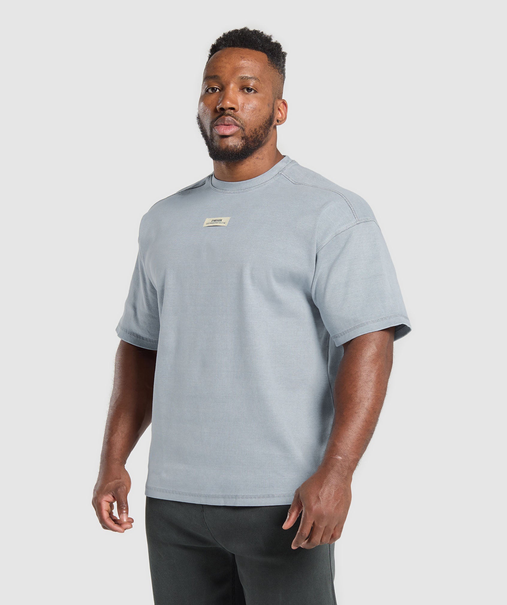 Heavyweight Rib Short Sleeve Crew - Denim Grey