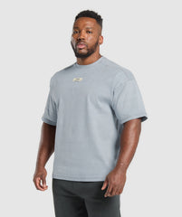 Heavyweight Rib Short Sleeve Crew - Denim Grey
