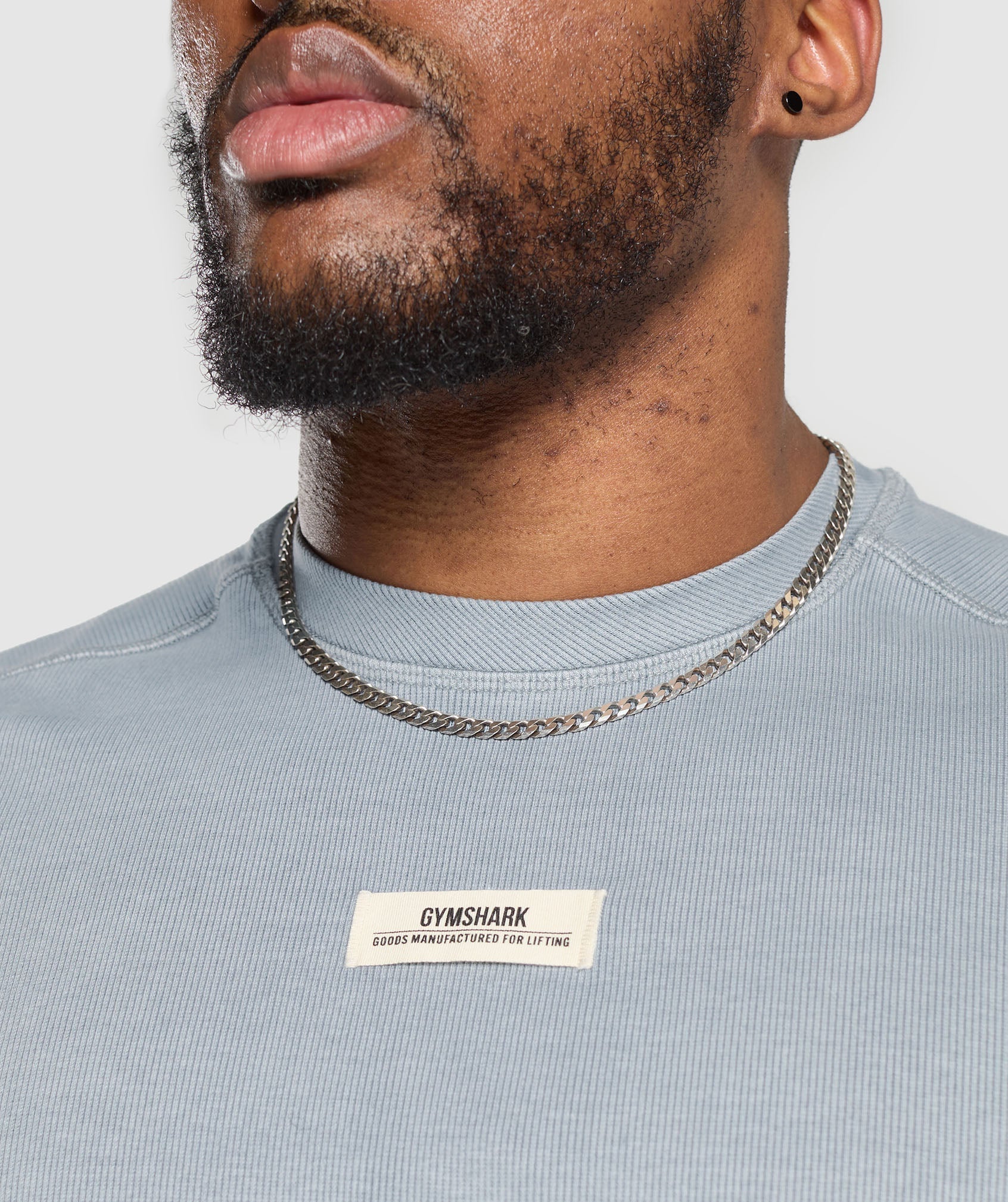 Heavyweight Rib Short Sleeve Crew - Denim Grey