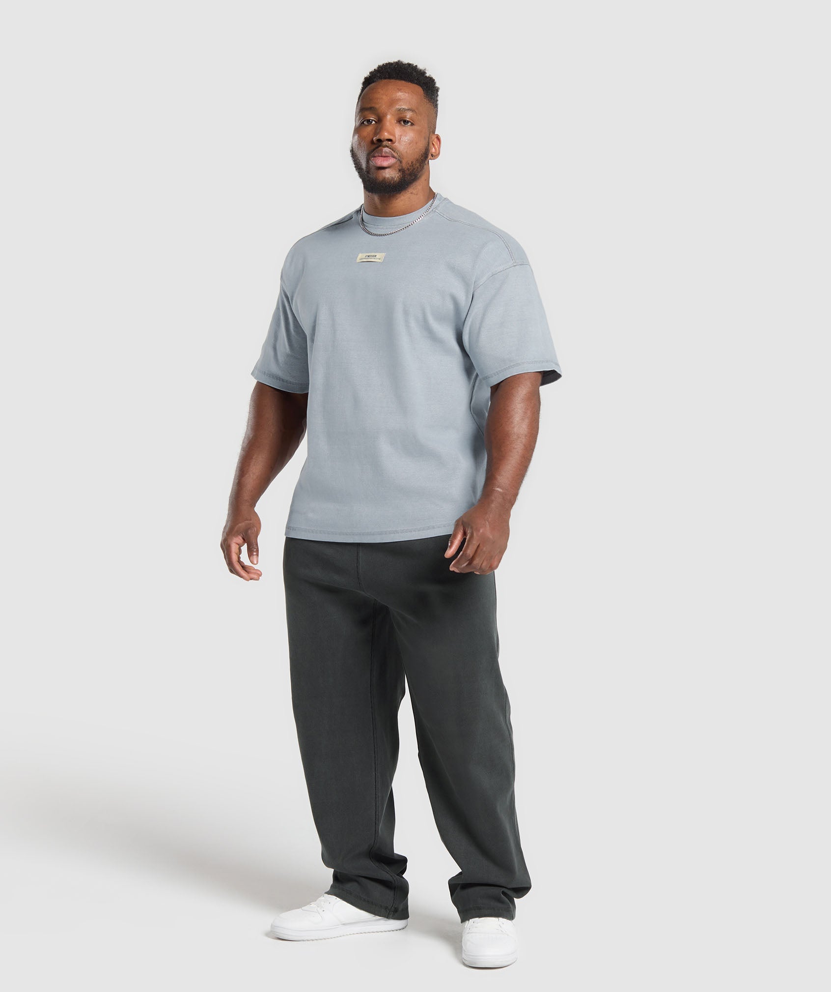 Heavyweight Rib Short Sleeve Crew - Denim Grey