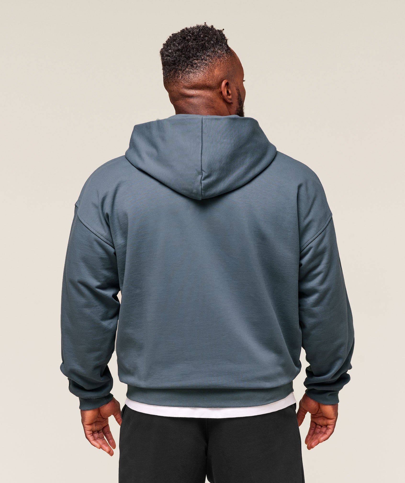 Collegiate Script Zip Up Hoodie - Iron Blue