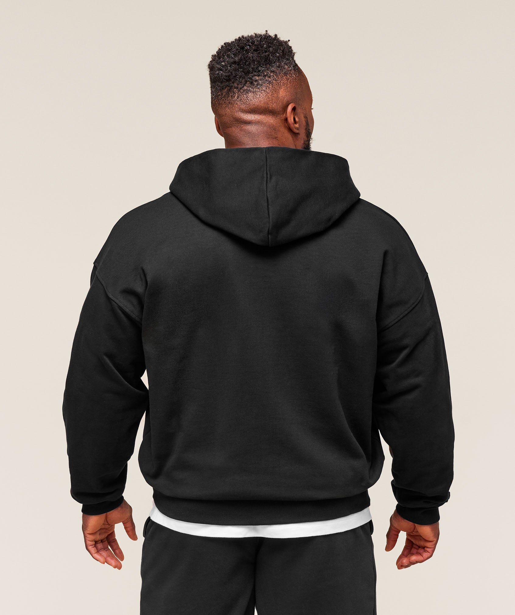 Collegiate Script Zip Up Hoodie - Black/White