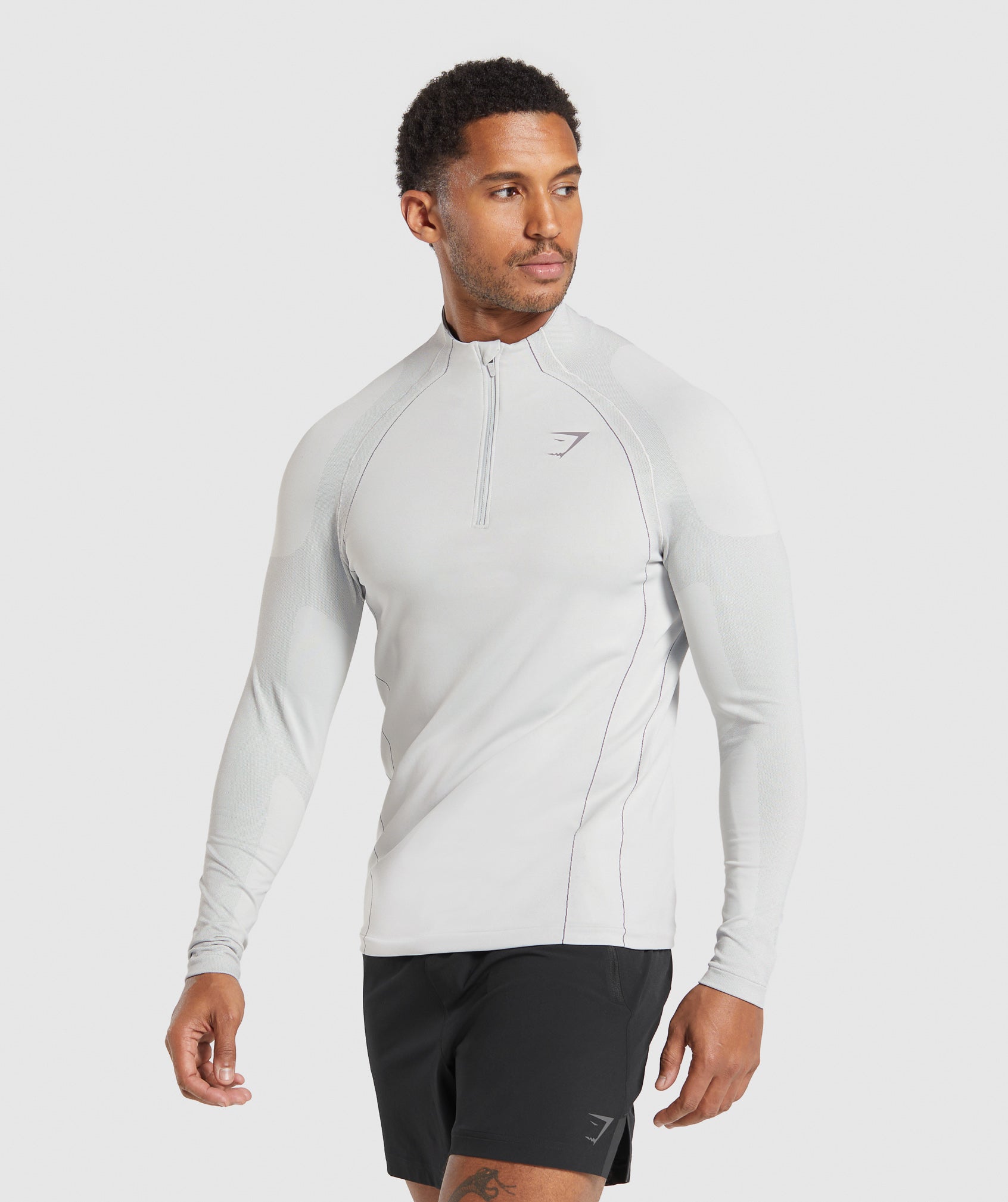 Apex Seamless 1/4 Zip - Light Grey/Medium Grey