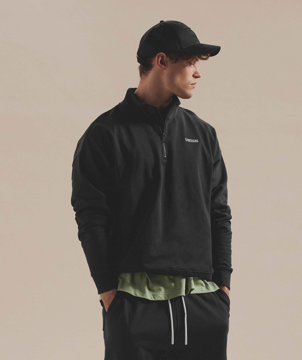 Rest Day Sweats 1/4 Zip - Black