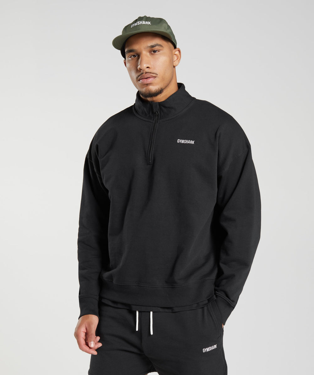 Rest Day Sweats 1/4 Zip - Black