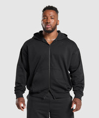 Power Zip Up Hoodie - Black
