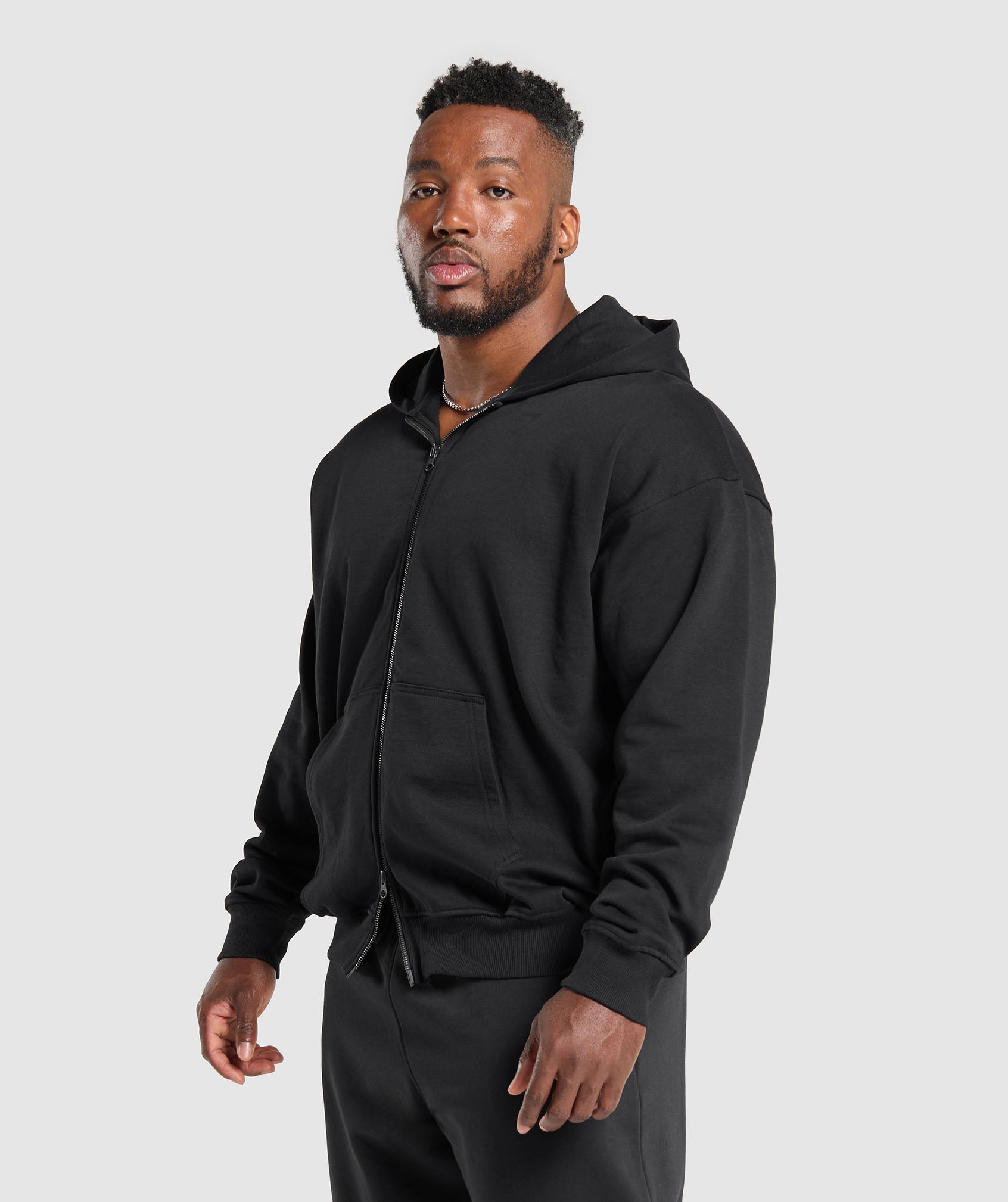 Power Zip Up Hoodie - Black