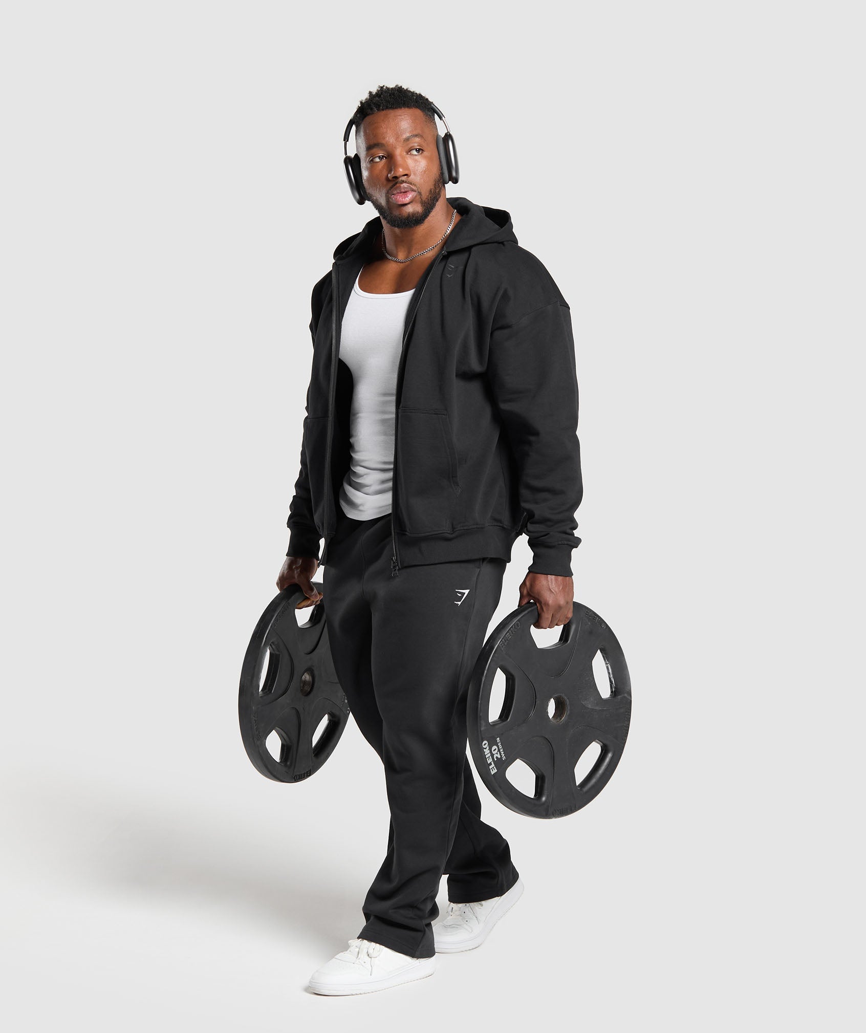 Power Zip Up Hoodie - Black
