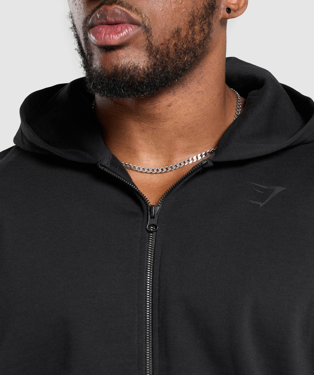Power Zip Up Hoodie - Black