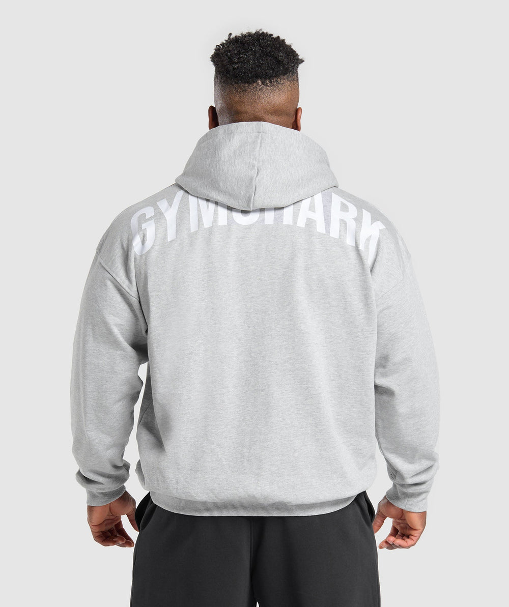Power Zip Up Hoodie - Light Grey Core Marl
