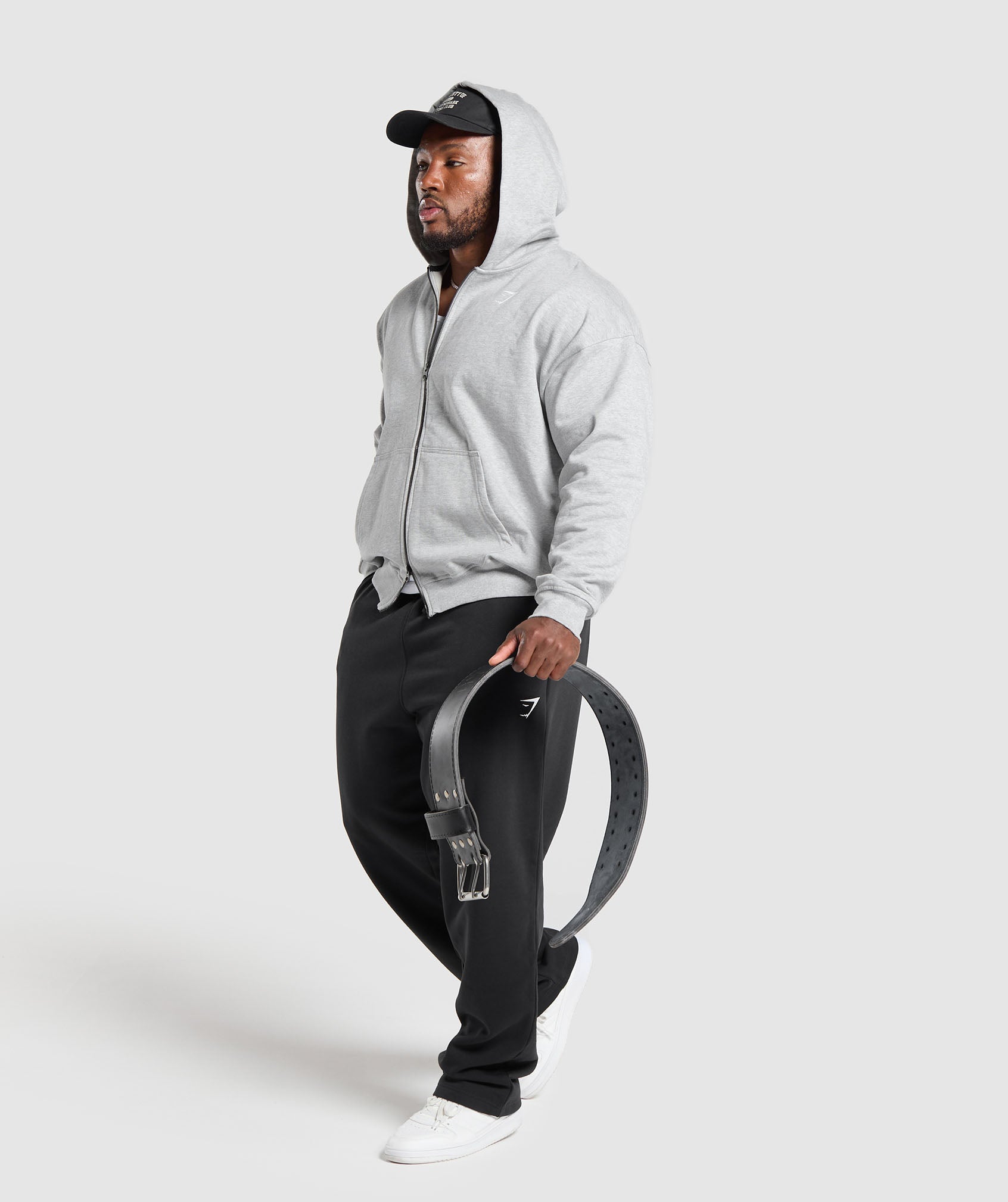 Power Zip Up Hoodie - Light Grey Core Marl