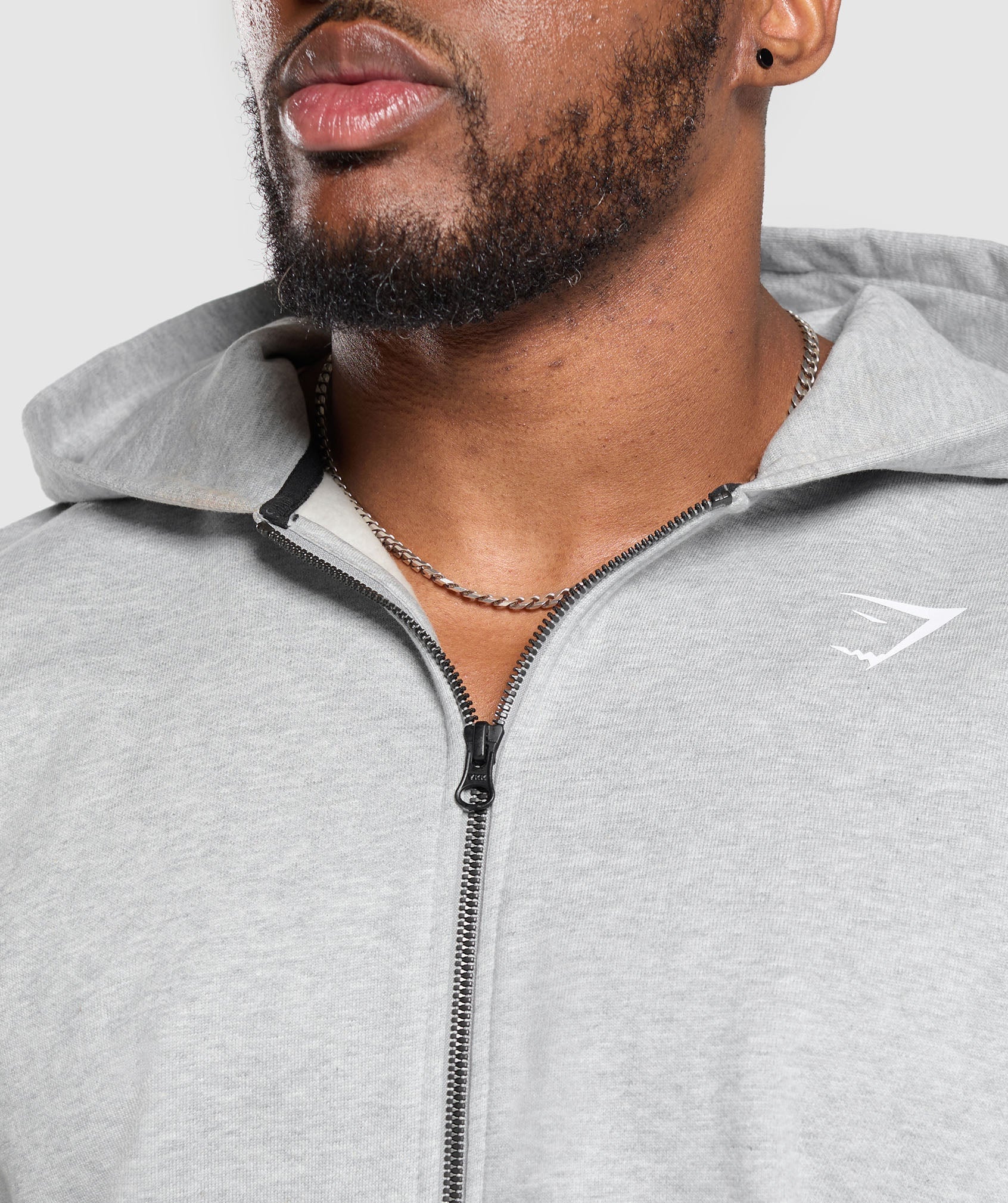 Power Zip Up Hoodie - Light Grey Core Marl