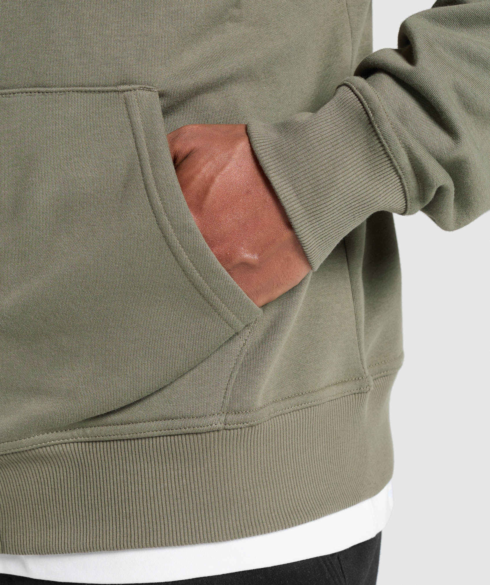 Crest Oversized Zip Up Hoodie - Base Green