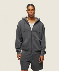 everywear Relaxed Zip Hoodie - Black