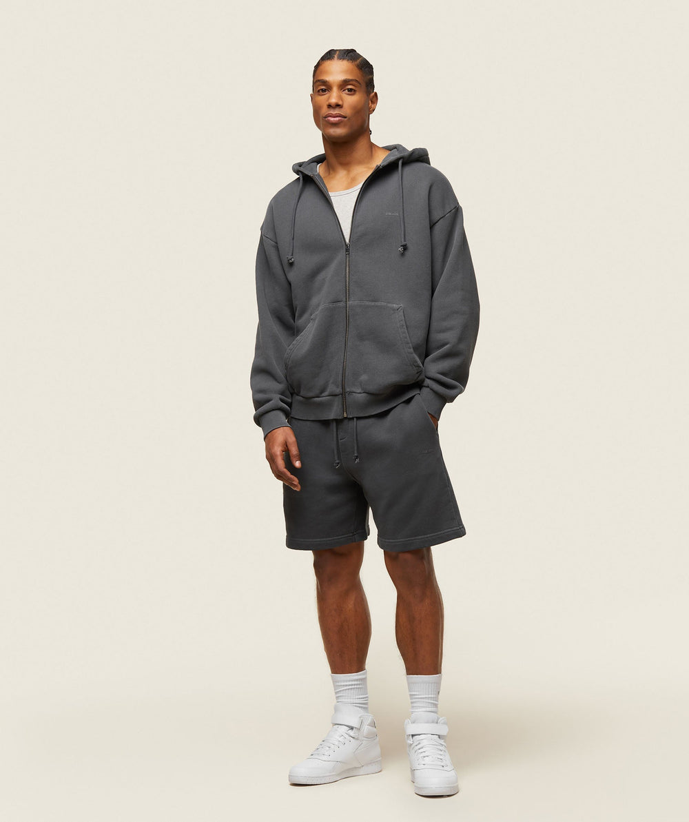 everywear Relaxed Zip Hoodie - Black