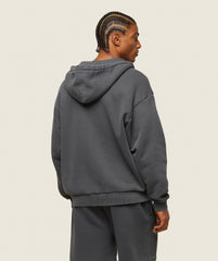 everywear Relaxed Zip Hoodie - Black