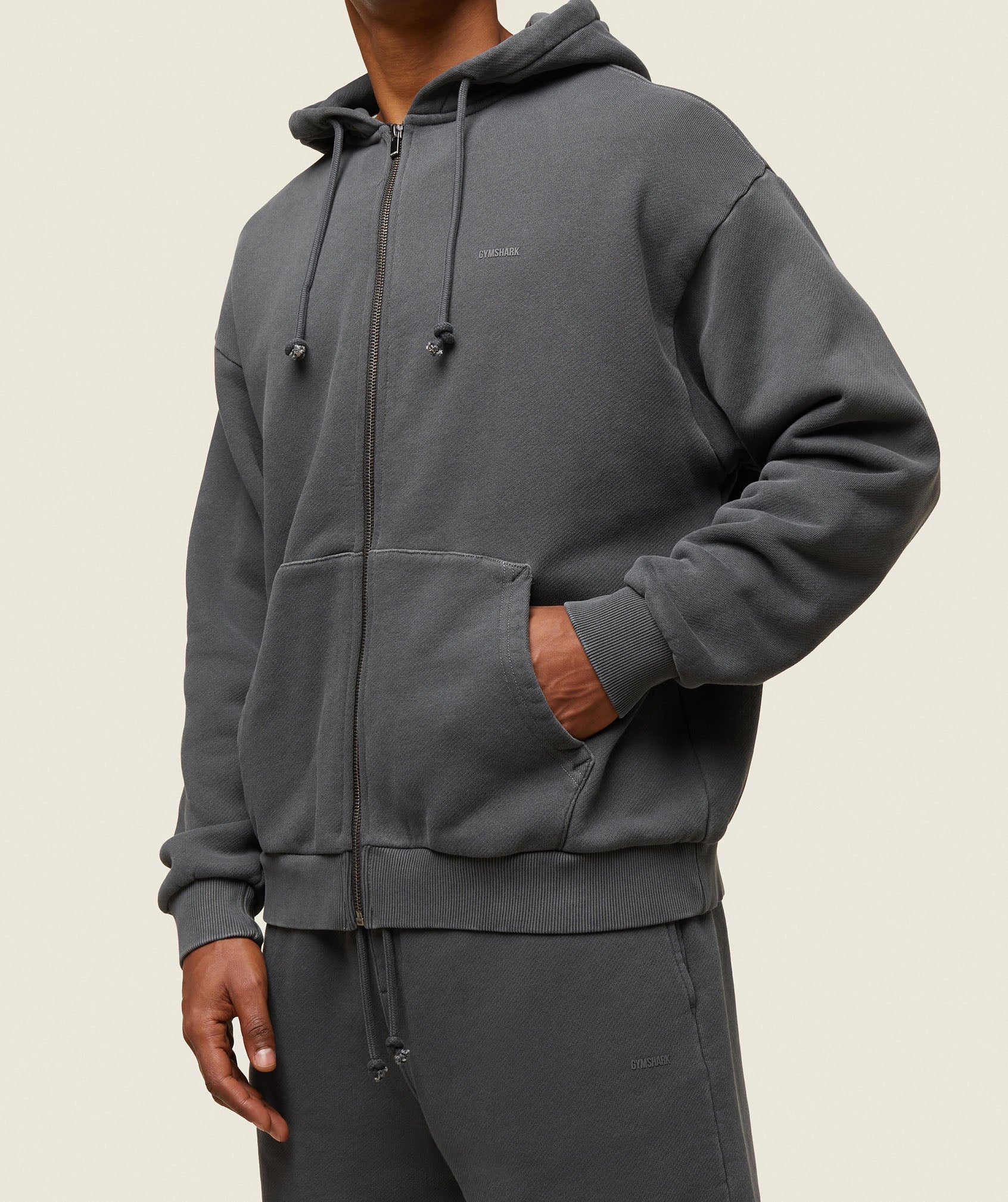 everywear Relaxed Zip Hoodie - Black