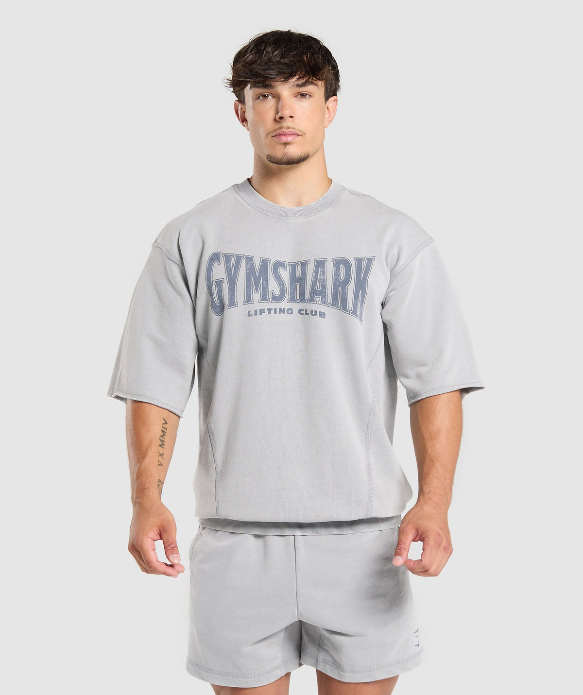 Heritage Washed Short Sleeve Crew - Denim Grey