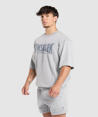 Heritage Washed Short Sleeve Crew - Denim Grey