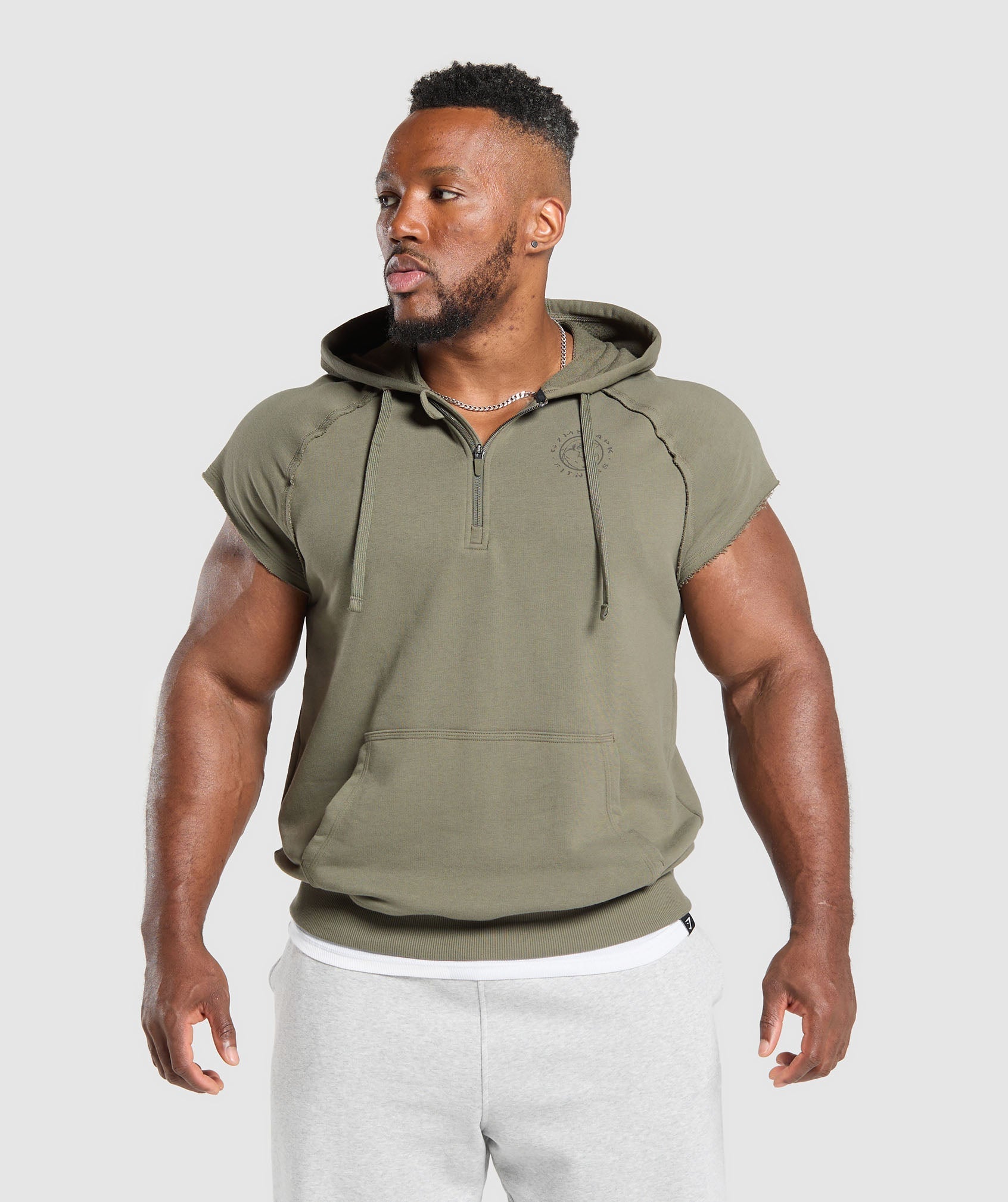 Legacy 1/4 Zip Cap Sleeve Hoodie - Base Green