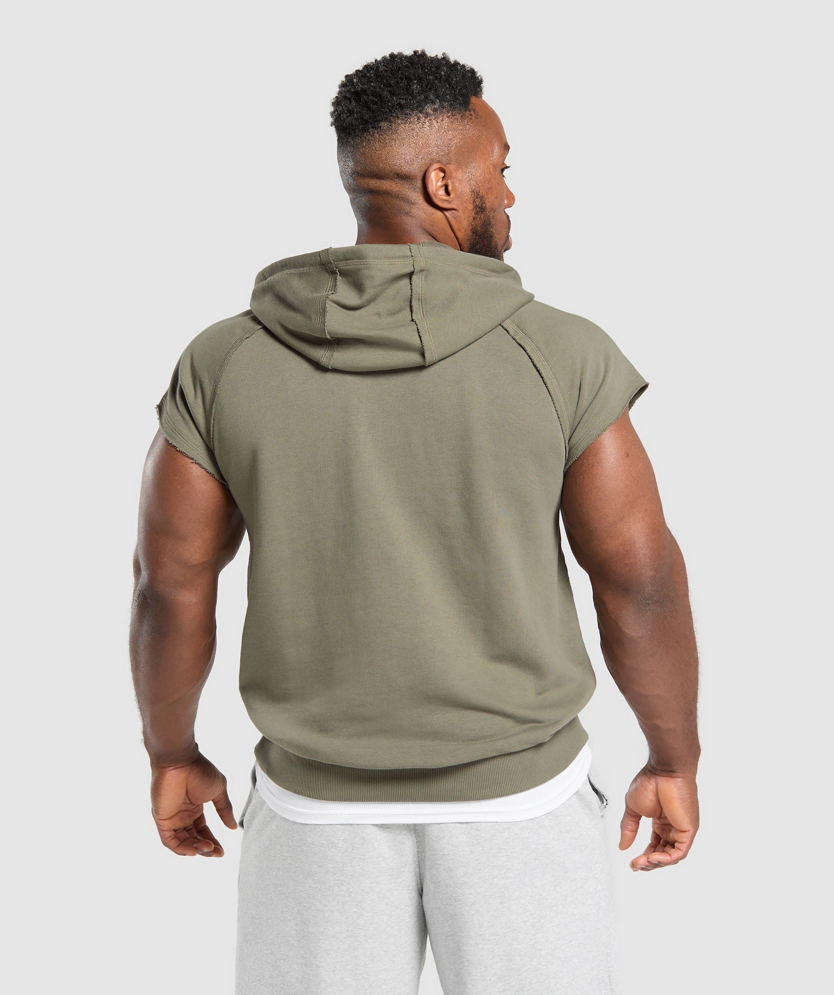 Legacy 1/4 Zip Cap Sleeve Hoodie - Base Green