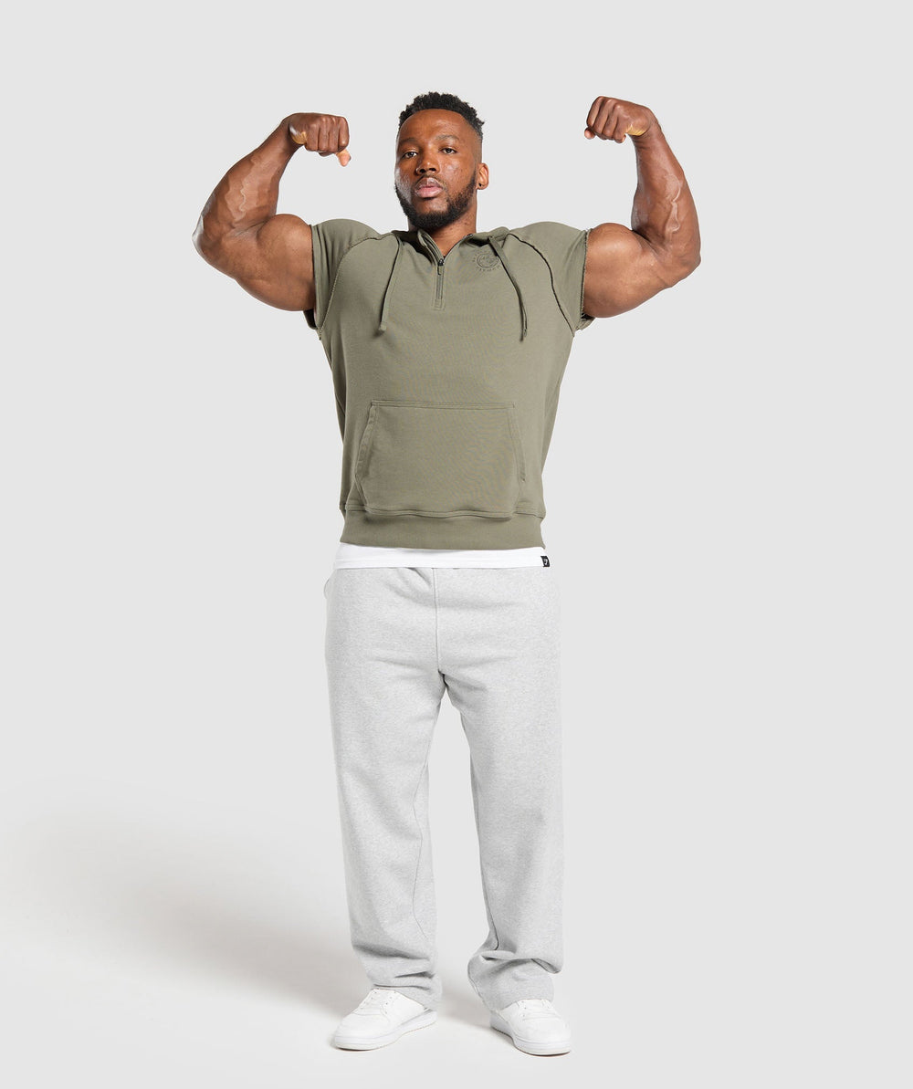 Legacy 1/4 Zip Cap Sleeve Hoodie - Base Green