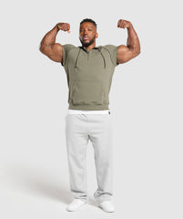 Legacy 1/4 Zip Cap Sleeve Hoodie - Base Green