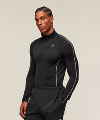 Clean Contour Seamless 1/4 Zip - Black/White