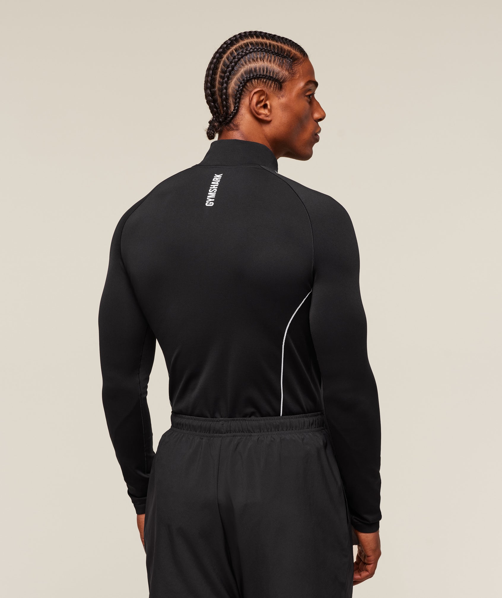 Clean Contour Seamless 1/4 Zip - Black/White