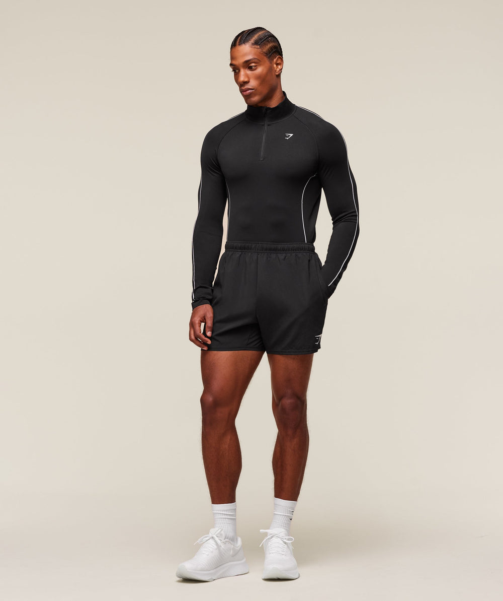 Clean Contour Seamless 1/4 Zip - Black/White