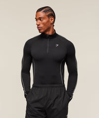 Clean Contour Seamless 1/4 Zip - Black/White