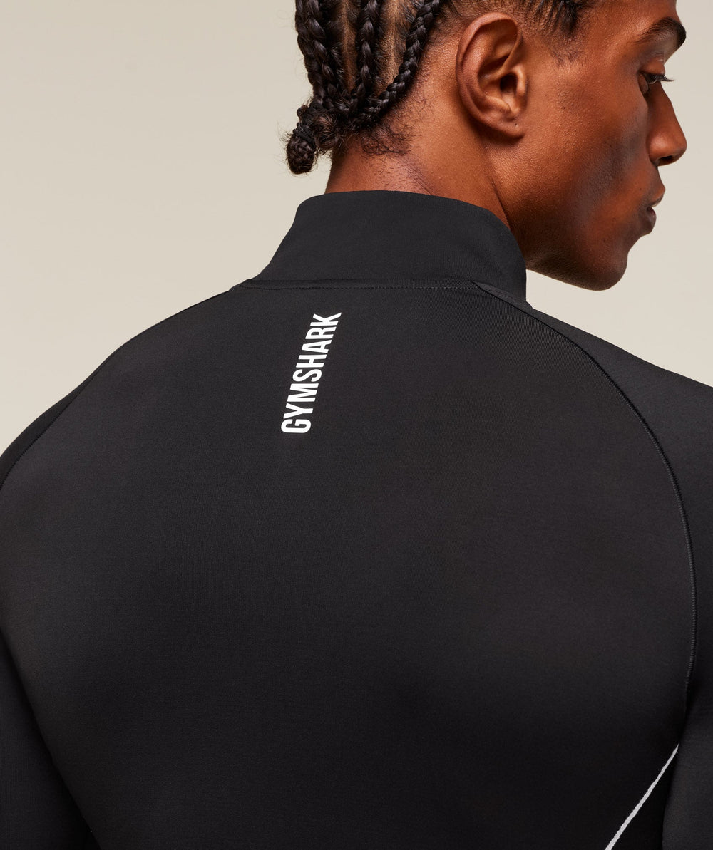 Clean Contour Seamless 1/4 Zip - Black/White