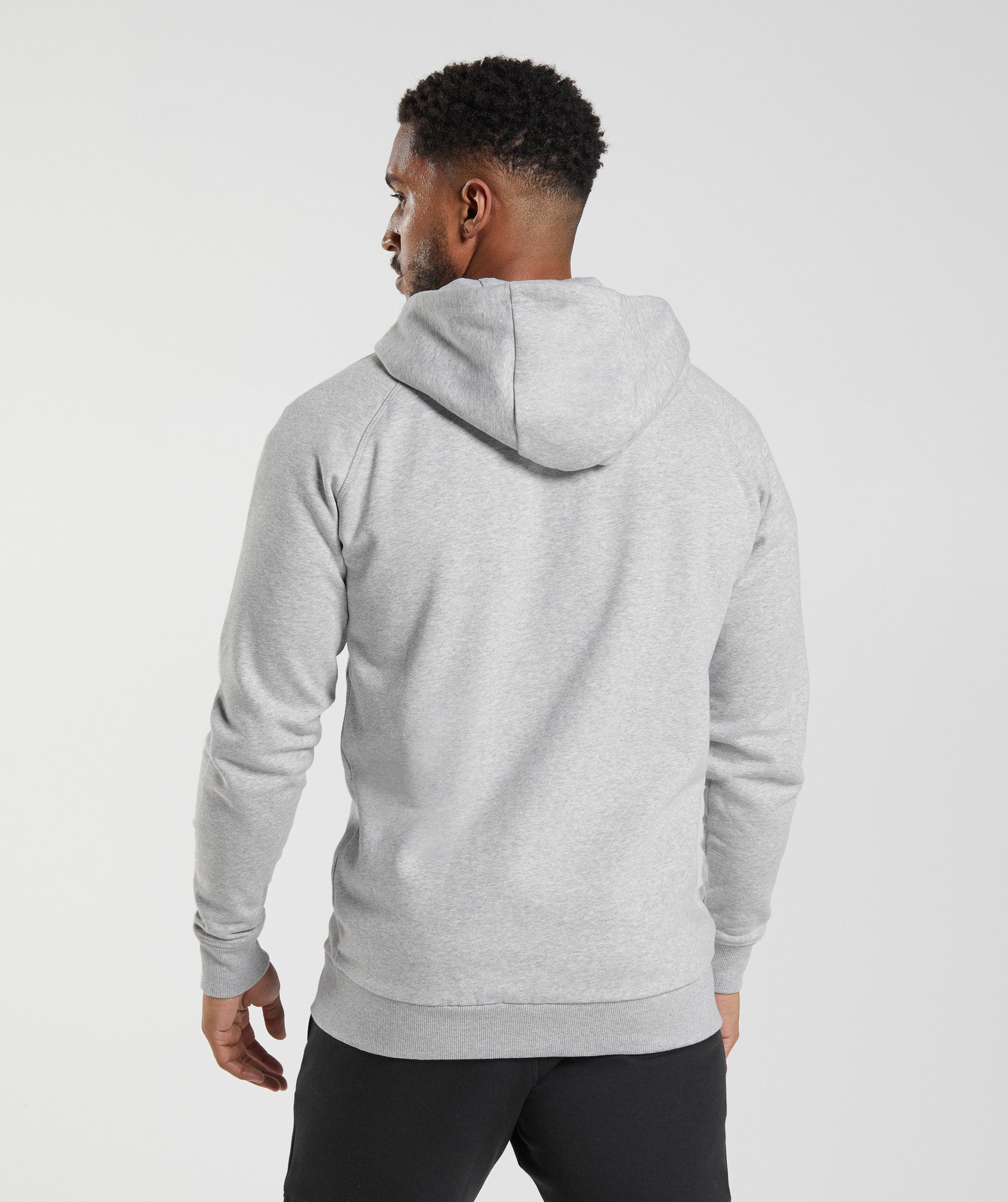 Crest Zip Up Hoodie - Light Grey Marl