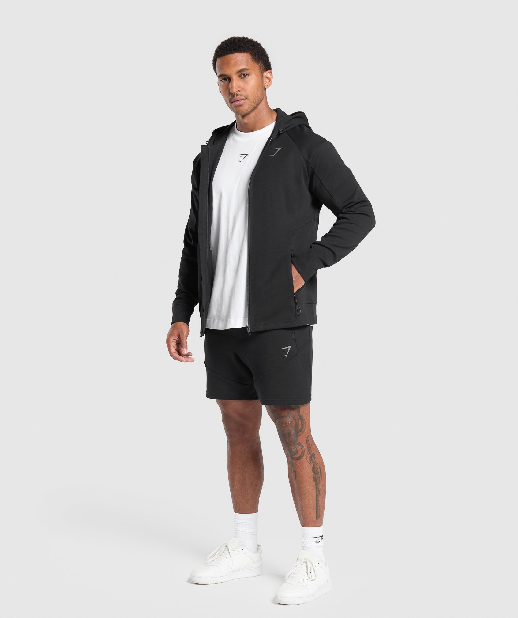 Interlock Tech Zip Up Hoodie - Black