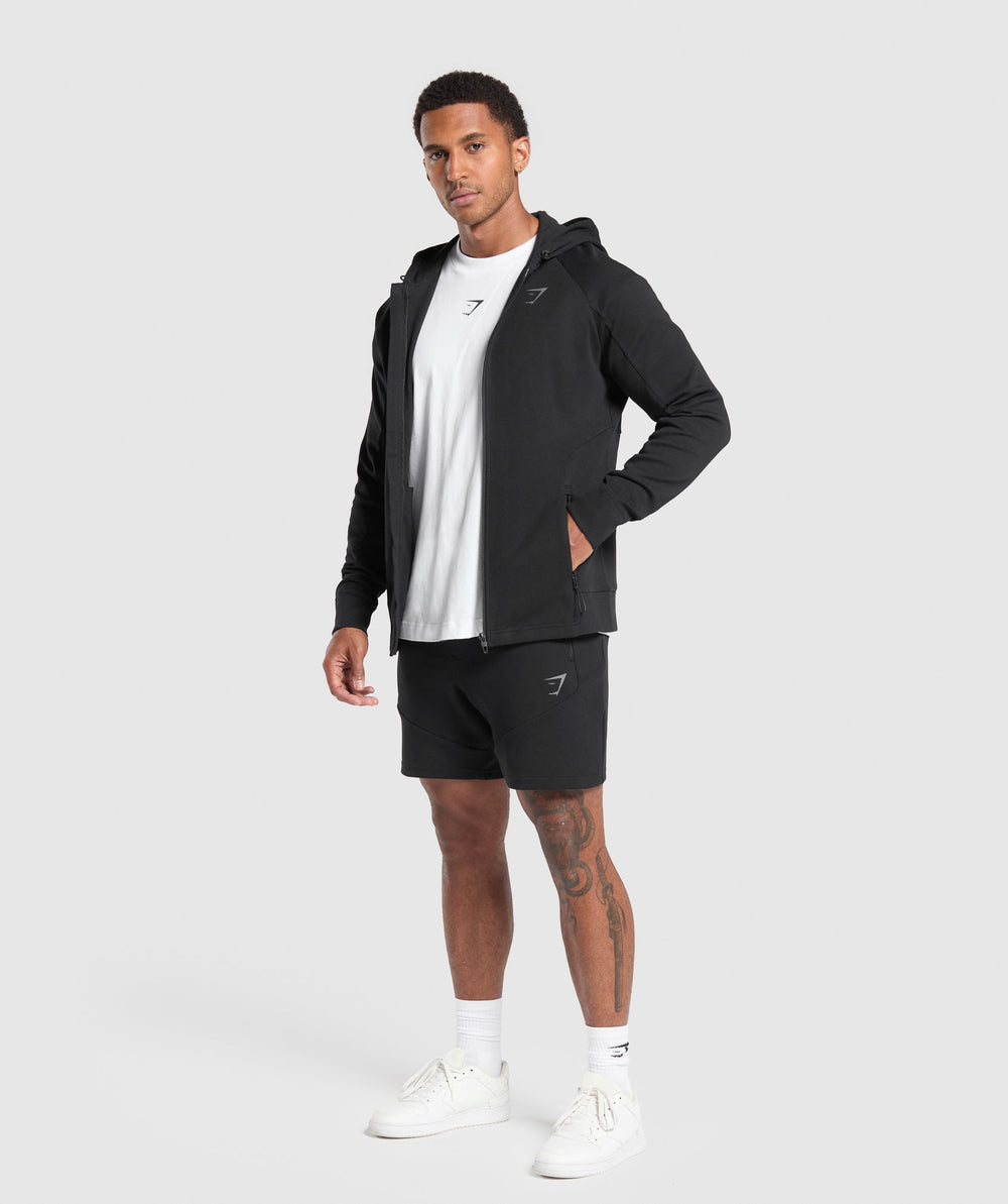 Interlock Tech Zip Up Hoodie - Black