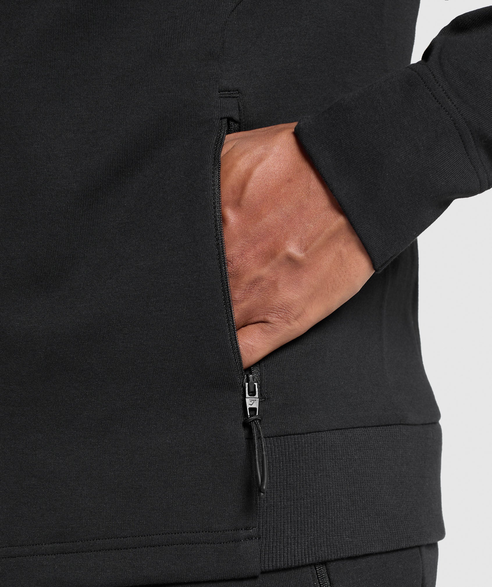 Interlock Tech Zip Up Hoodie - Black