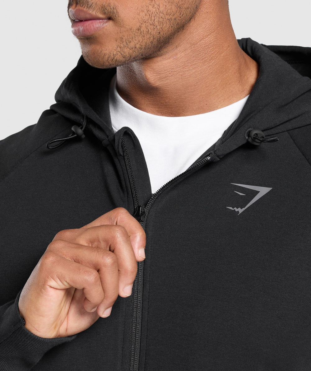 Interlock Tech Zip Up Hoodie - Black