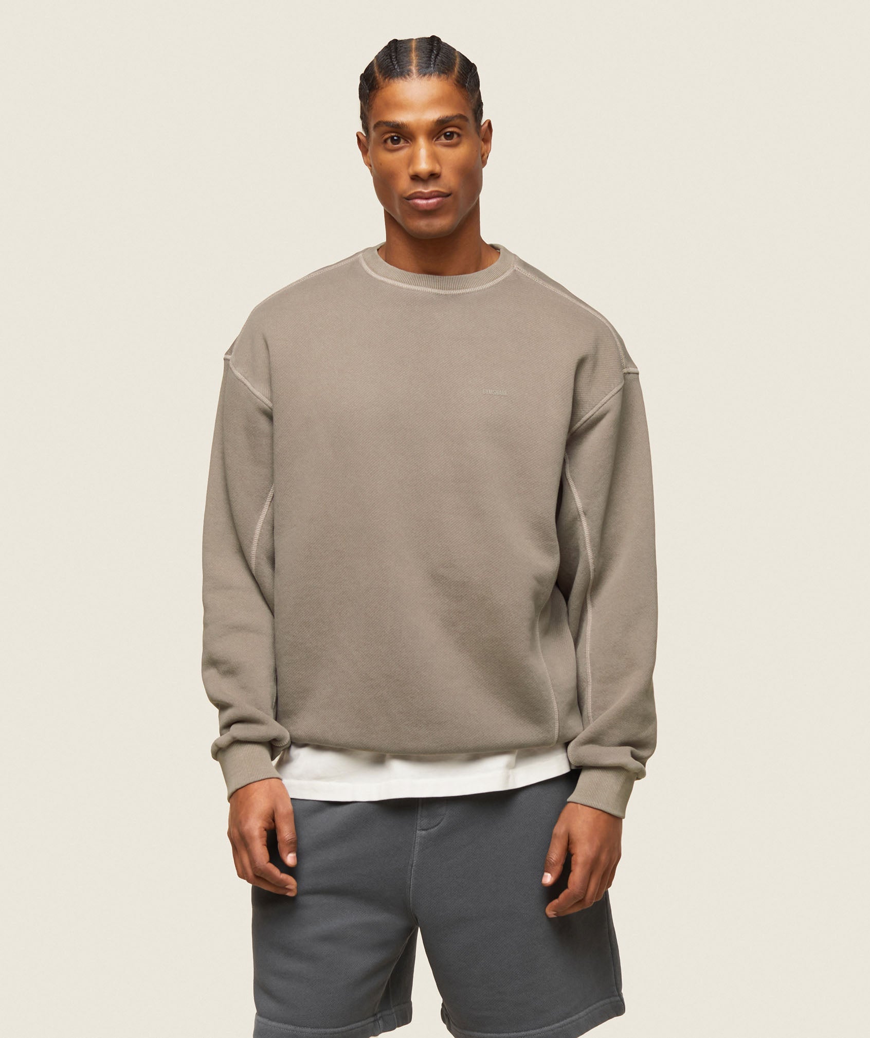 everywear Relaxed Stitch Sweatshirt - Linen Brown