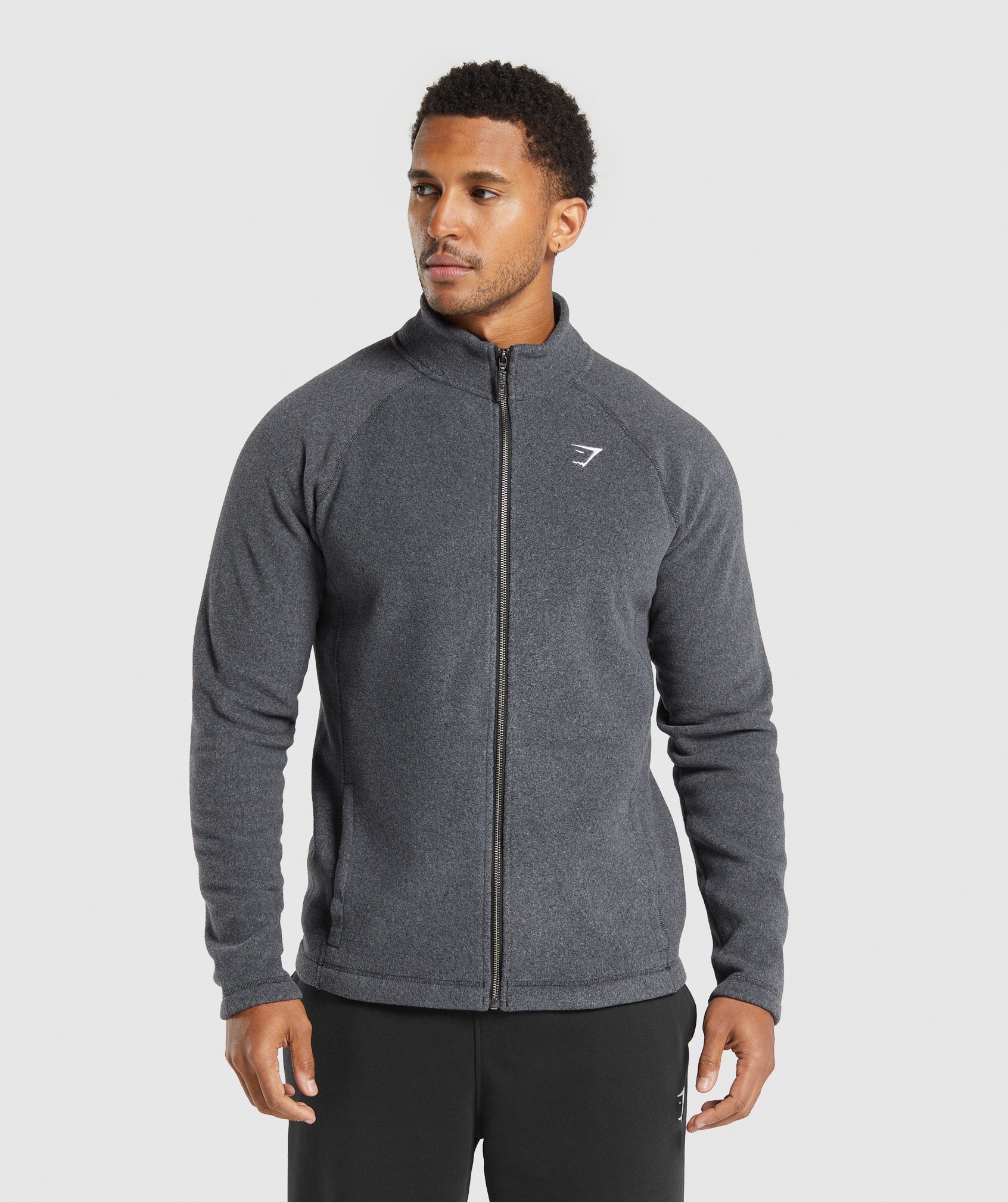 Fleece Zip Through Jacket - Black/Graphite Grey