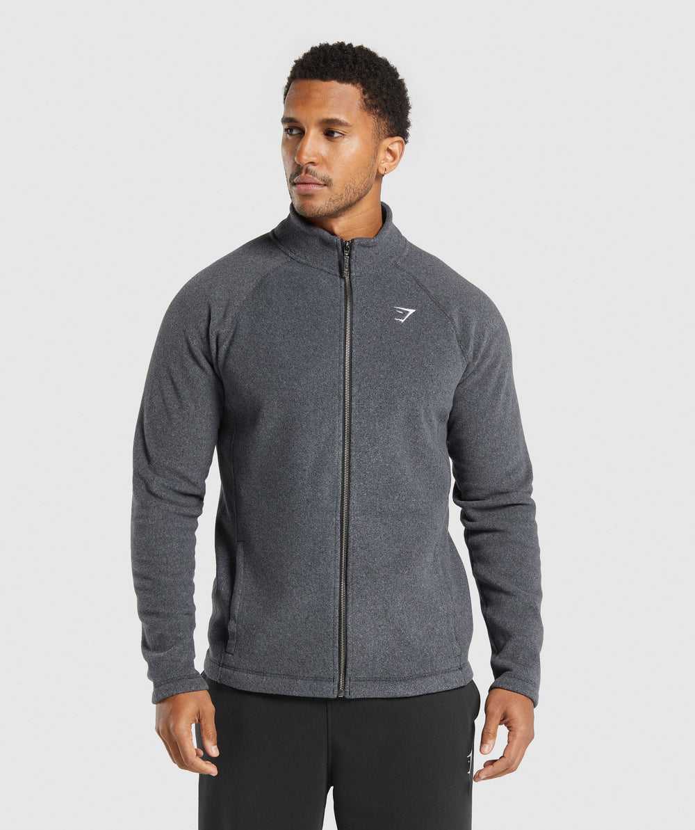 Fleece Zip Through Jacket - Black/Graphite Grey