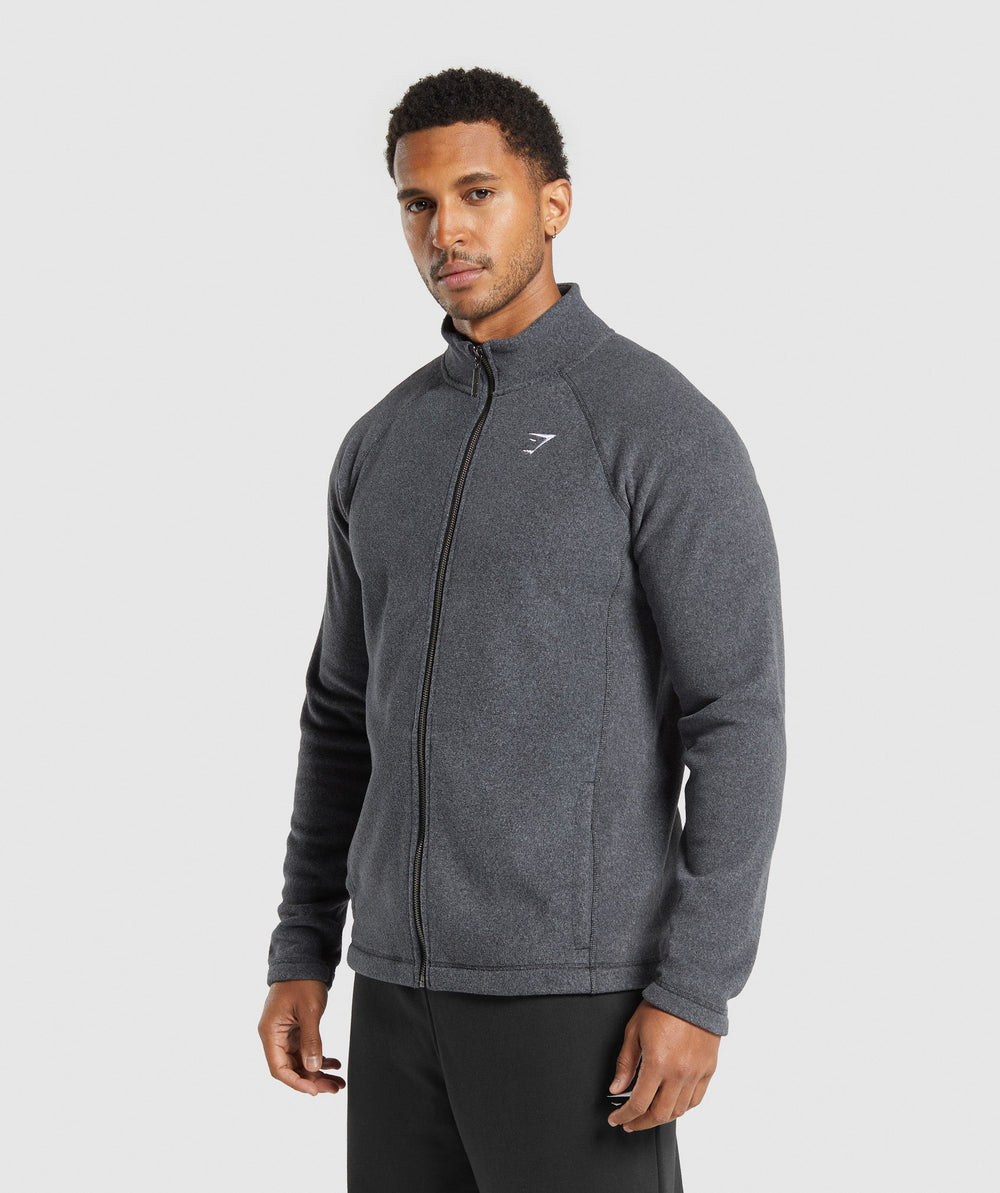 Fleece Zip Through Jacket - Black/Graphite Grey