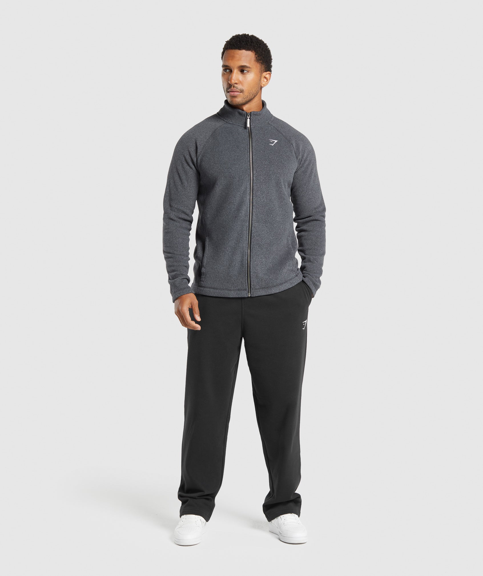 Fleece Zip Through Jacket - Black/Graphite Grey