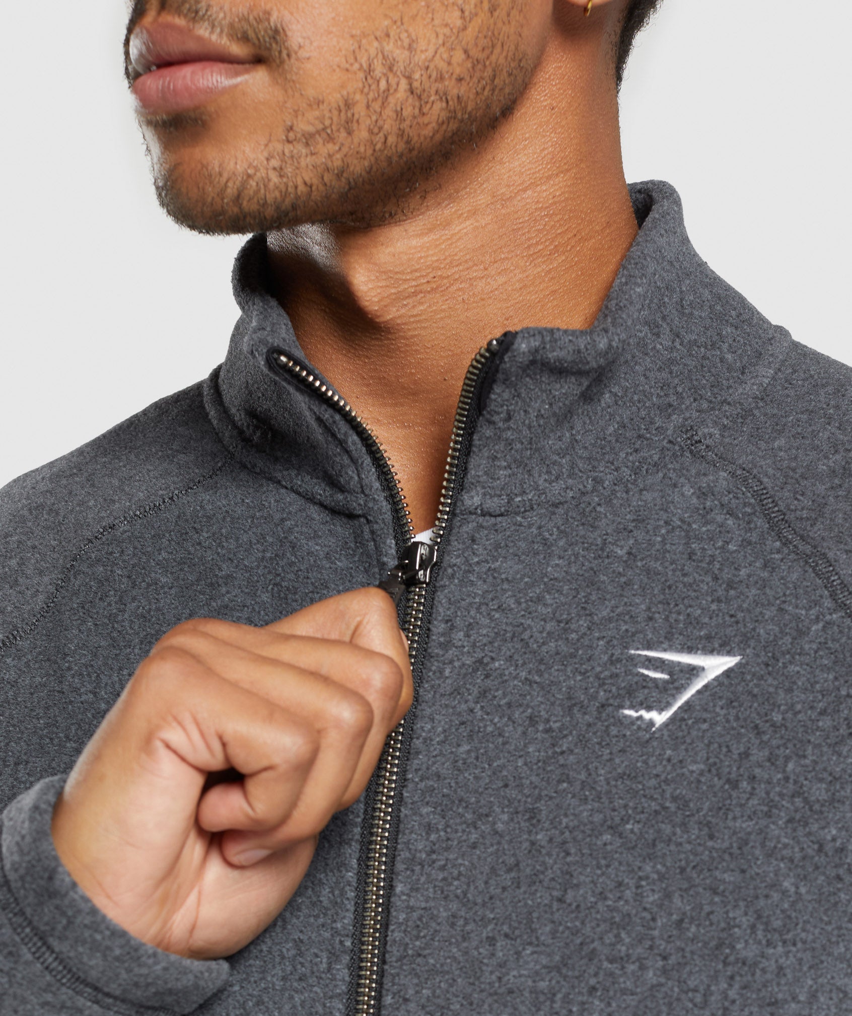 Fleece Zip Through Jacket - Black/Graphite Grey