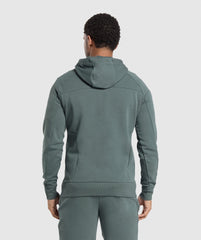 Interlock Tech Zip Up Hoodie - Slate Teal