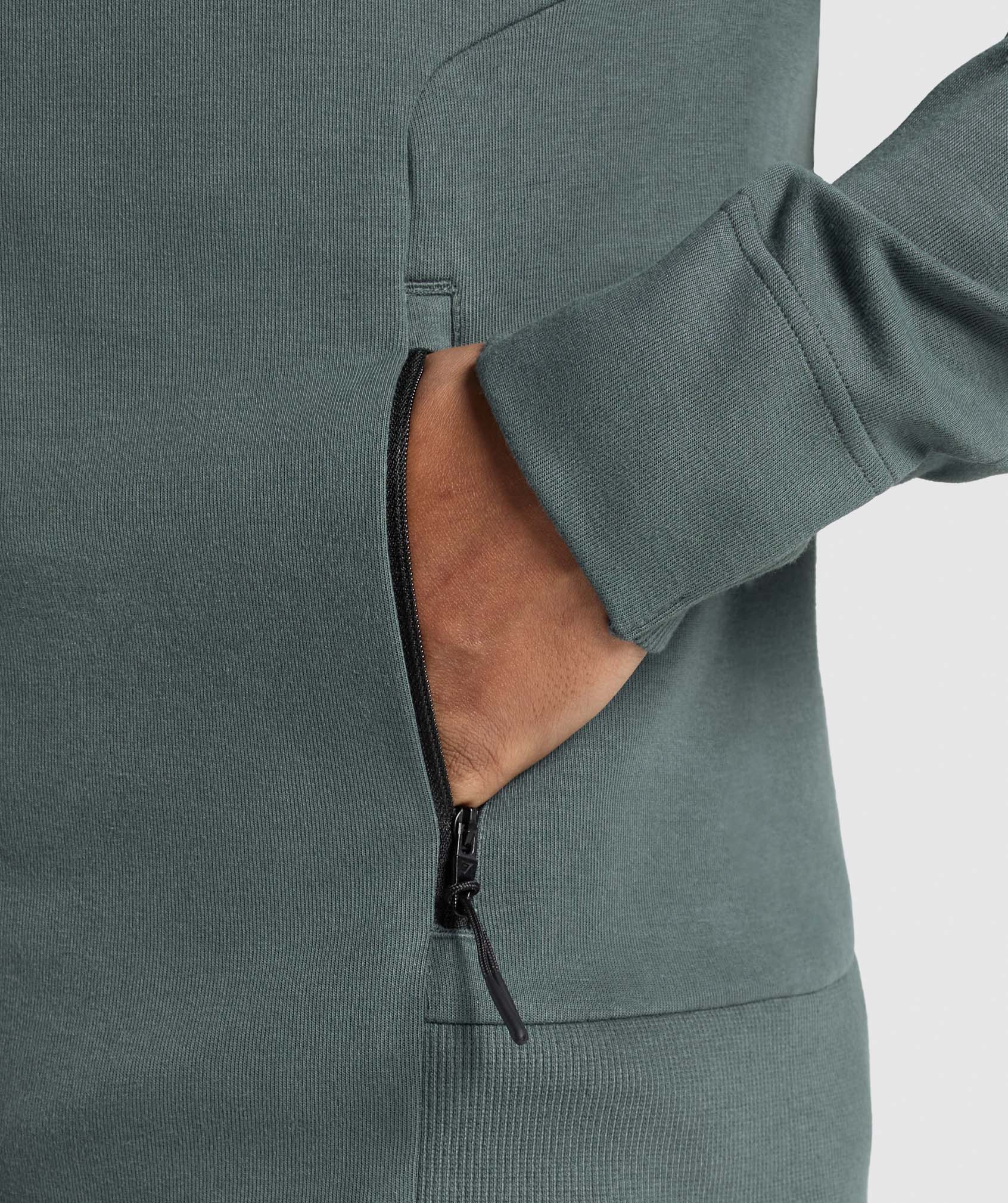 Interlock Tech Zip Up Hoodie - Slate Teal