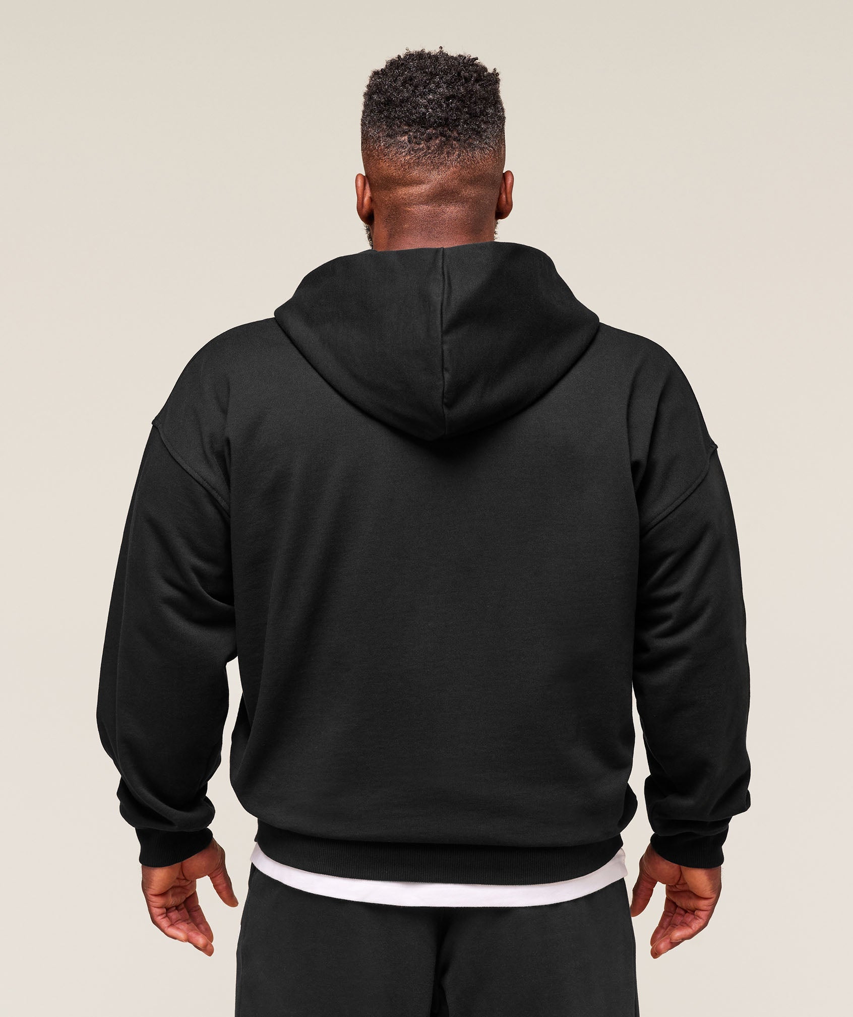 Collegiate Script Zip Up Hoodie - Black