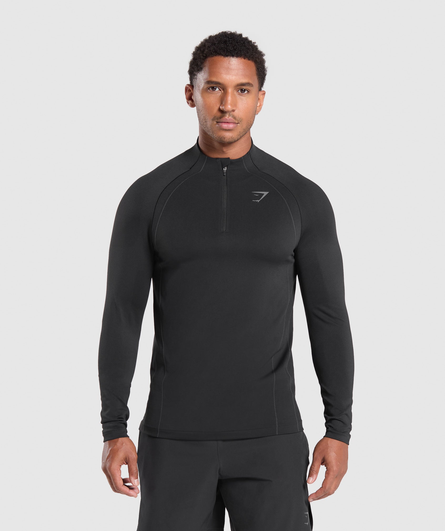 Apex Seamless 1/4 Zip - Black/Dark Grey