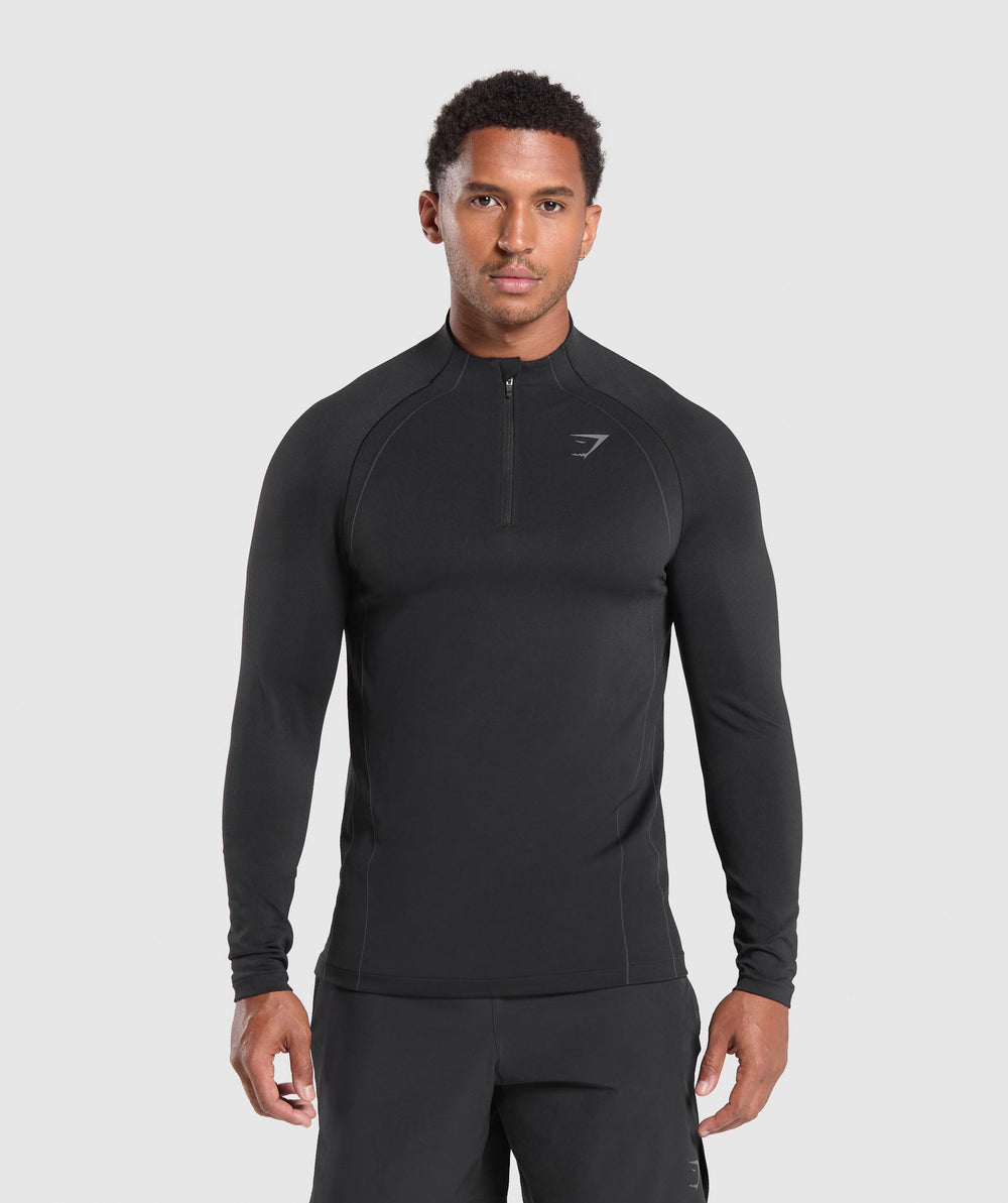 Apex Seamless 1/4 Zip - Black/Dark Grey