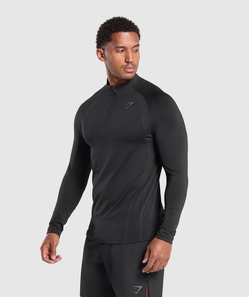 Apex Seamless 1/4 Zip - Black/Dark Grey